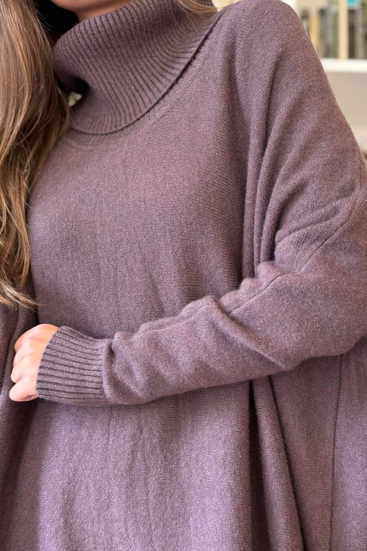 Beyond Terry Oversized Cowl Knit Fig Marl